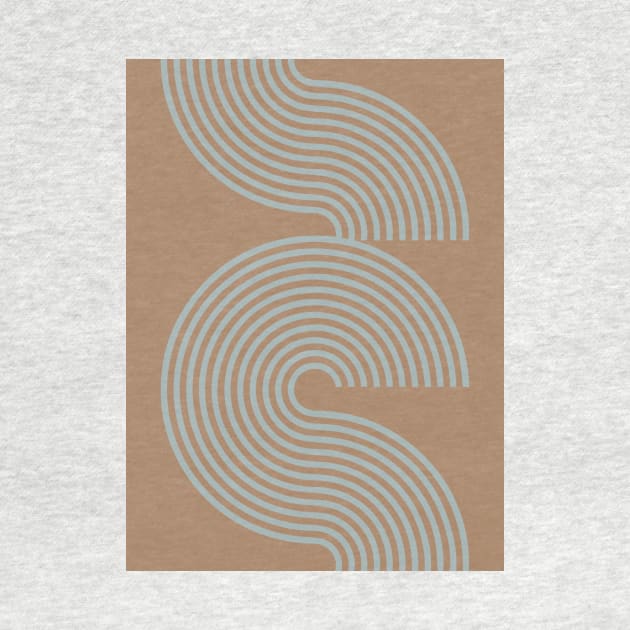 Brown Earthy Tones Lines and Curves Retro Pattern by Inogitna Designs